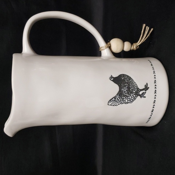 Melrose International NWT Ivory Ceramic Pitcher with Chicken Design - Picture 1 of 6